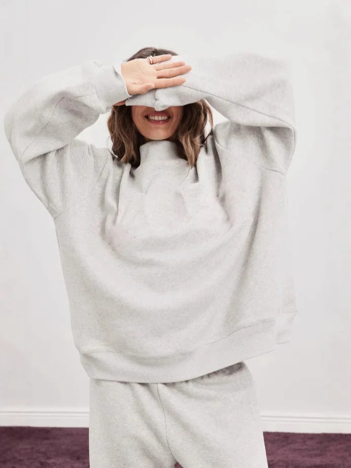 Casual Mock Neck Sweatshirt