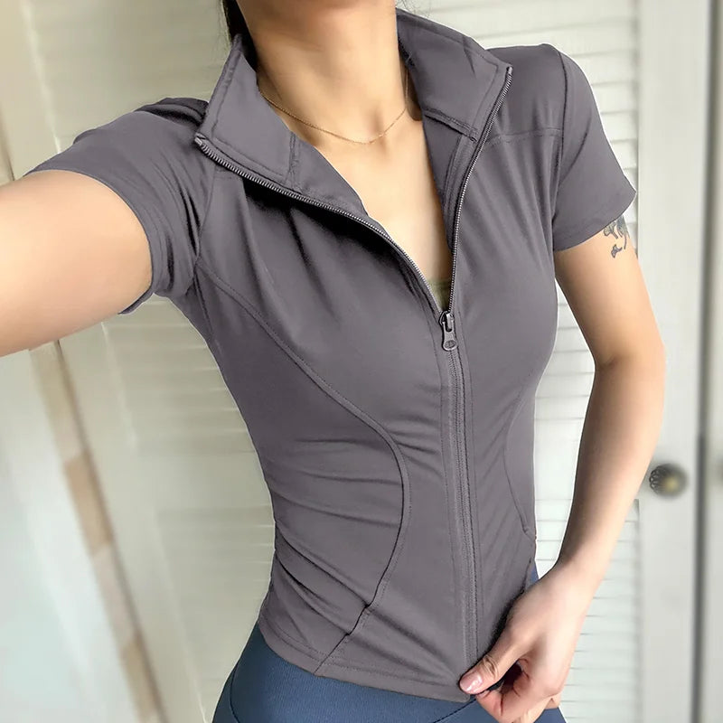 Slim Fit Zip-Up Training Top