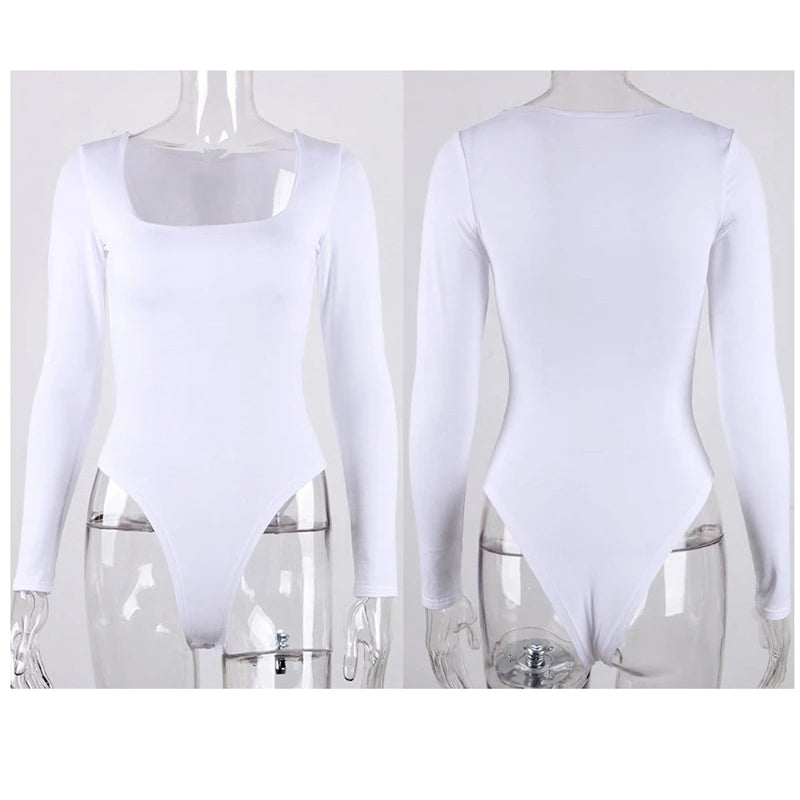 Square Neck Long Sleeve Bodysuit