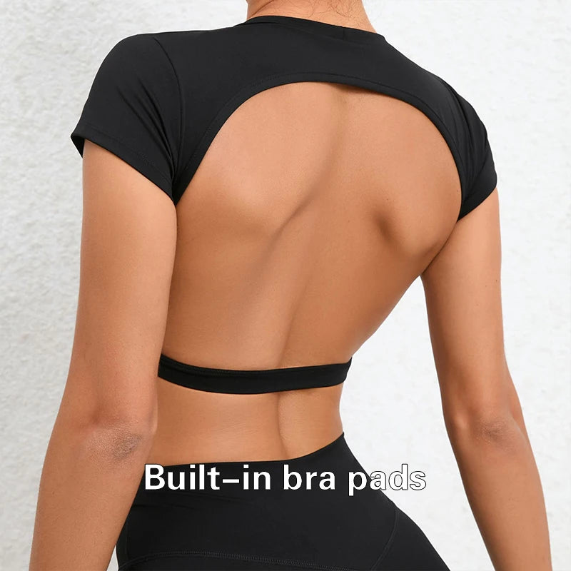 Breathable Backless Gym Crop Top