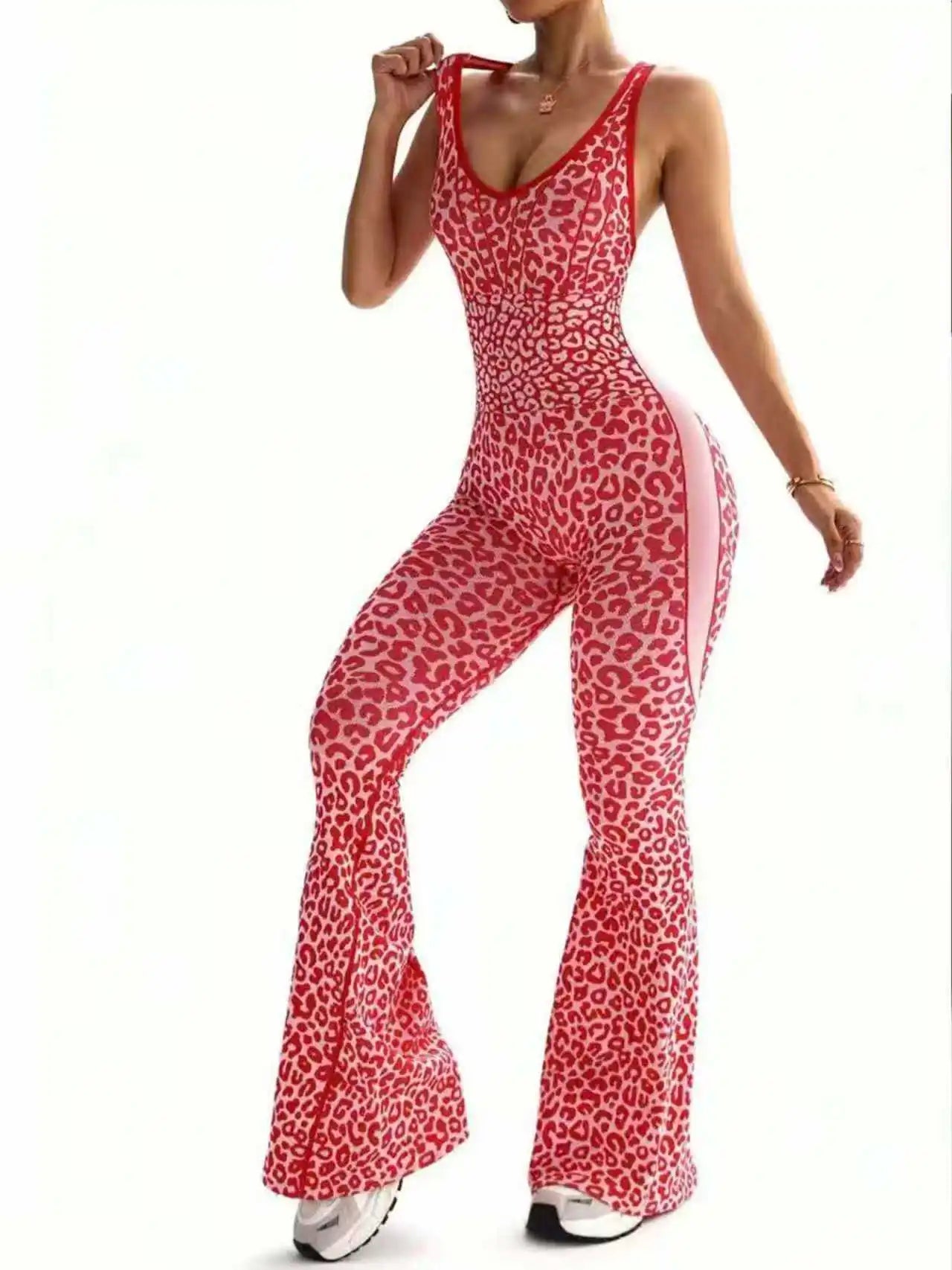 Leopard Print Yoga Jumpsuit