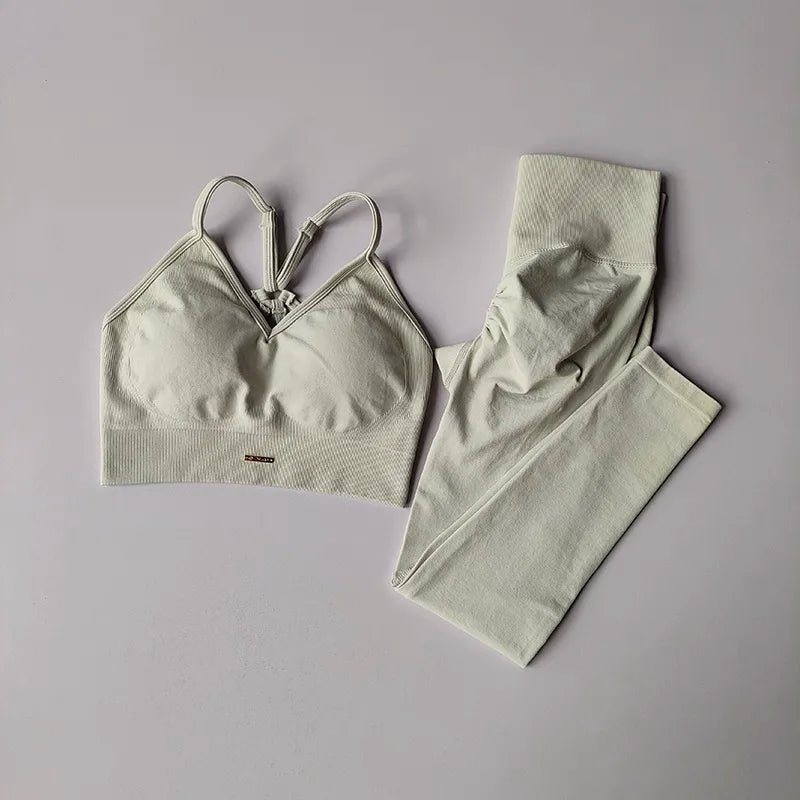 Peach High-Waist Fitness Set