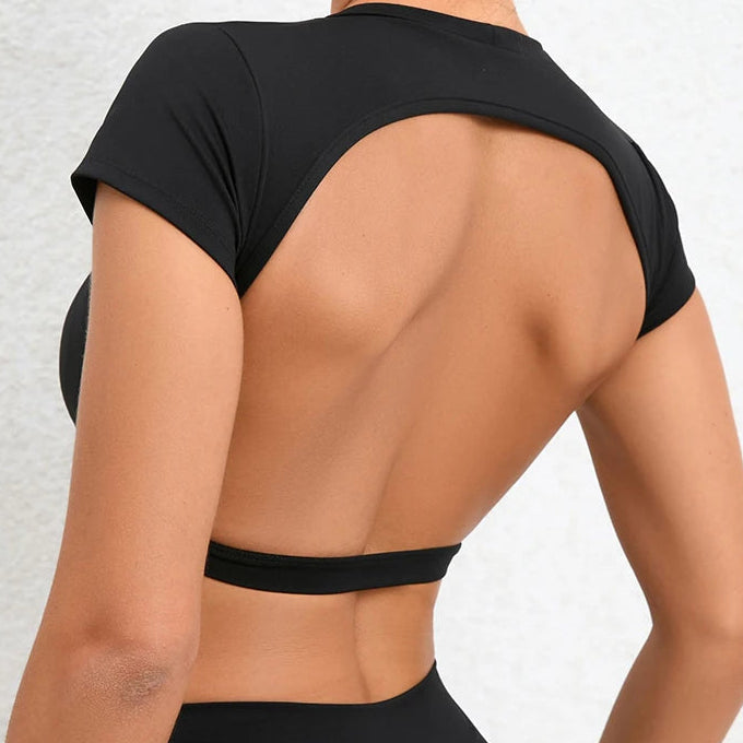 Breathable Backless Gym Crop Top