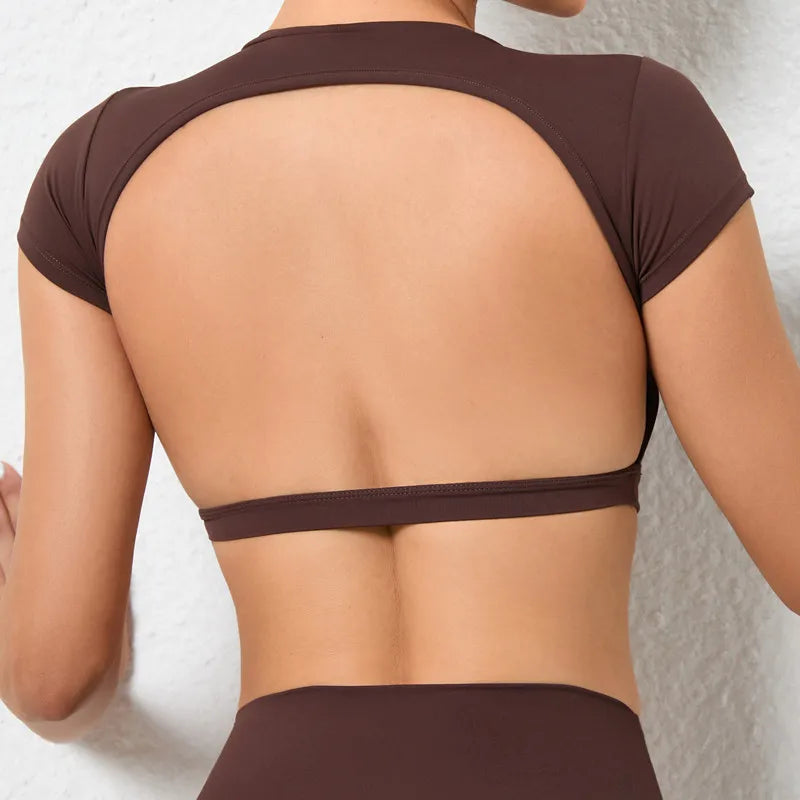 Breathable Backless Gym Crop Top