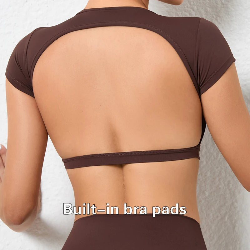 Breathable Backless Gym Crop Top