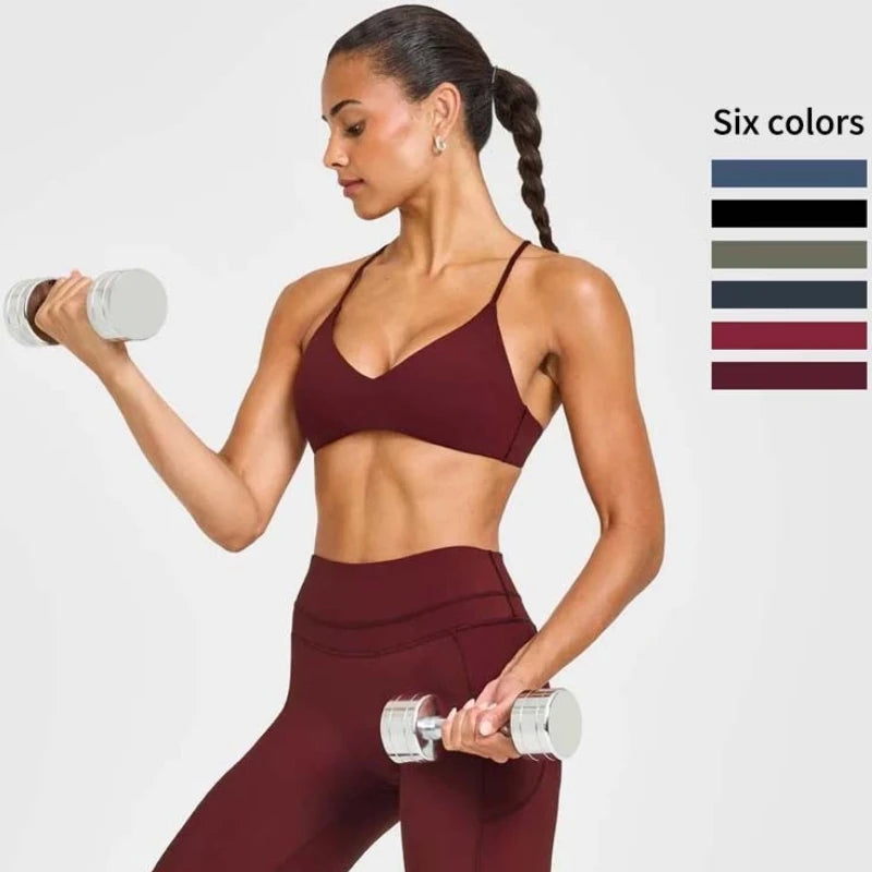 Racerback Sports Bra – Breathable Nylon Yoga & Gym Workout Bra