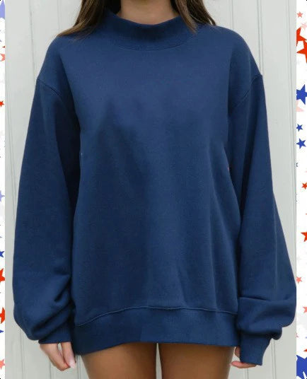 Casual Mock Neck Sweatshirt