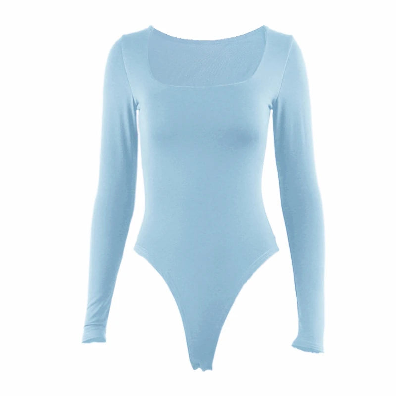 Square Neck Long Sleeve Bodysuit
