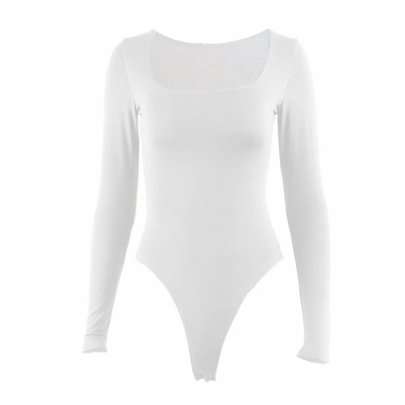 Square Neck Long Sleeve Bodysuit