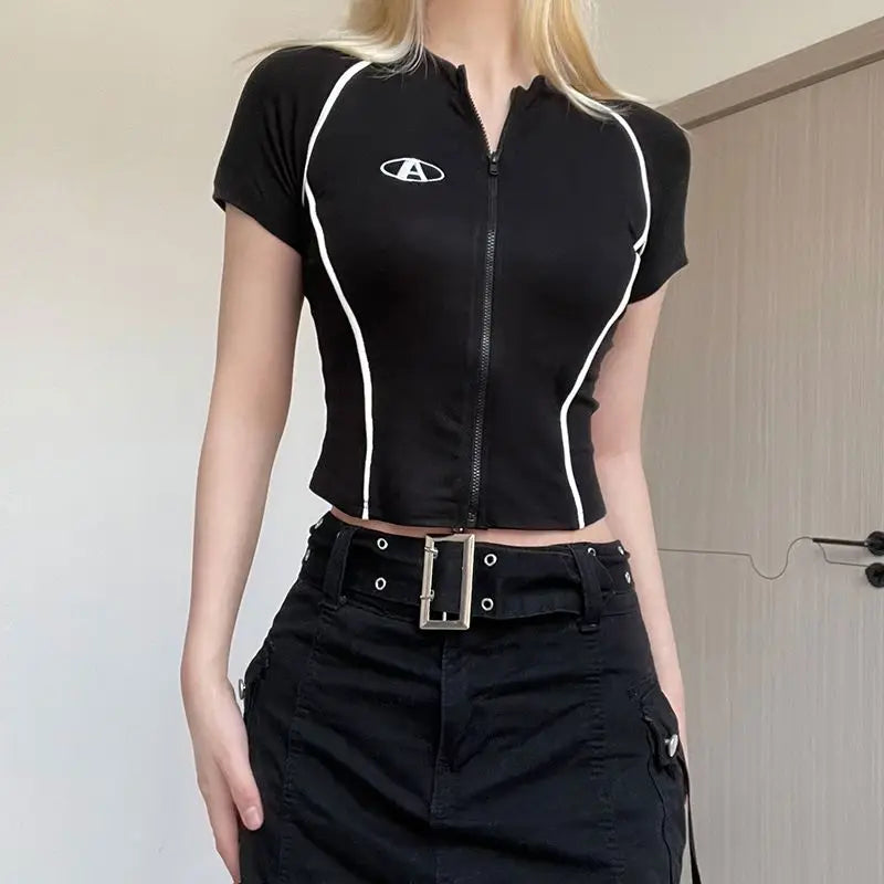Y2K Korean Streetwear Crop Top
