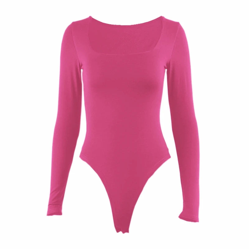 Square Neck Long Sleeve Bodysuit