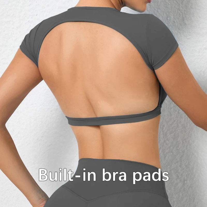 Breathable Backless Gym Crop Top