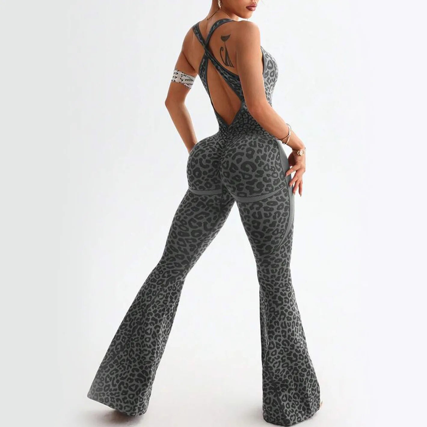 Leopard Print Yoga Jumpsuit