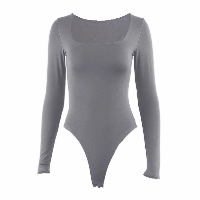 Square Neck Long Sleeve Bodysuit
