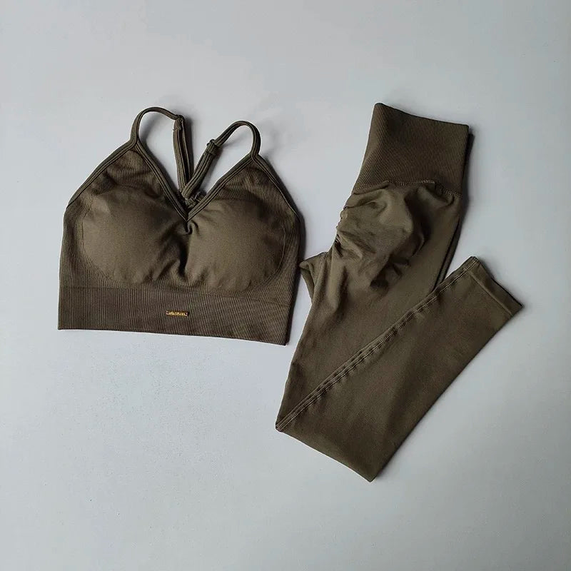 Peach High-Waist Fitness Set