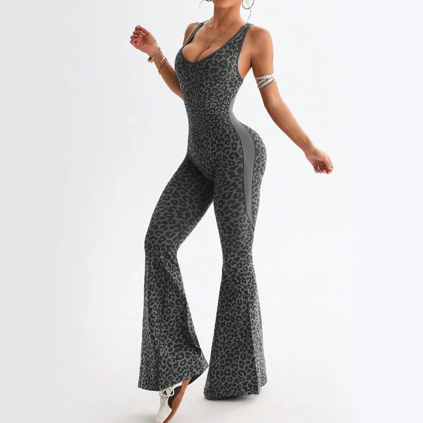 Leopard Print Yoga Jumpsuit