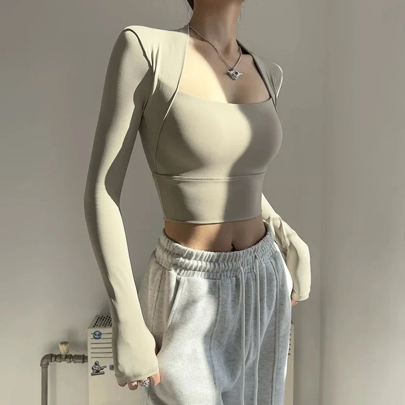 Long Sleeve Fitness Crop Top