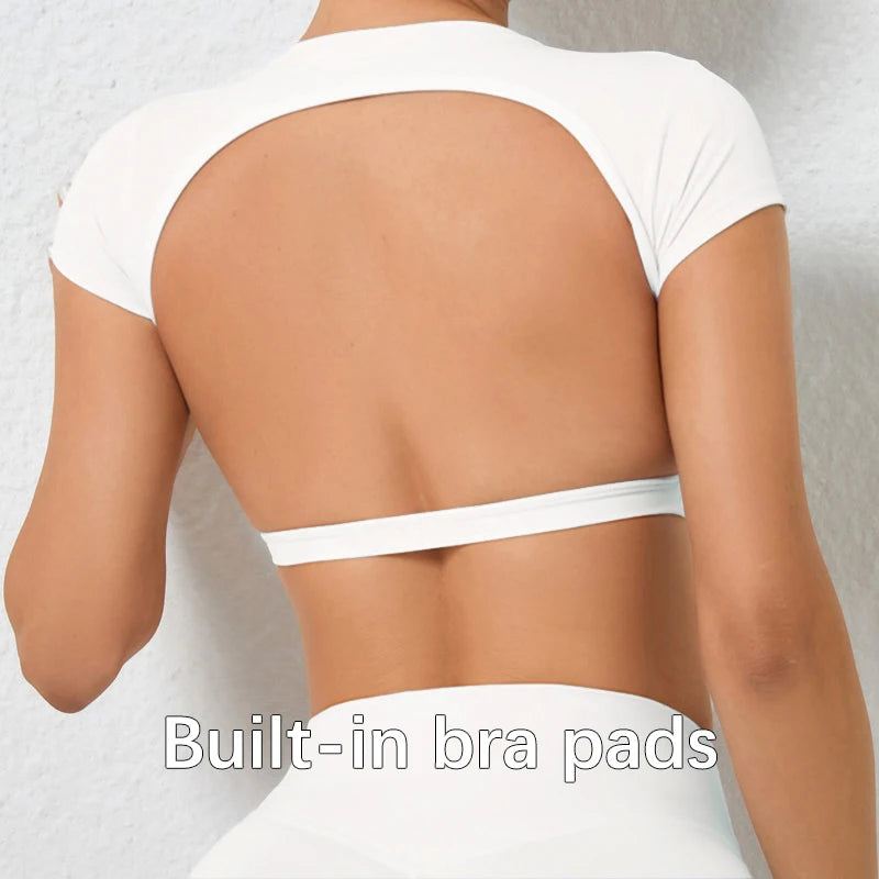 Breathable Backless Gym Crop Top